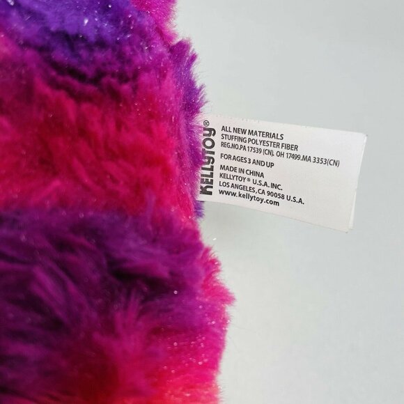 Kellytoy Colorful LGBT Rainbow Bear Plush 10” Sitter Pink Bow Heart Love Smile - Picture 10 of 10